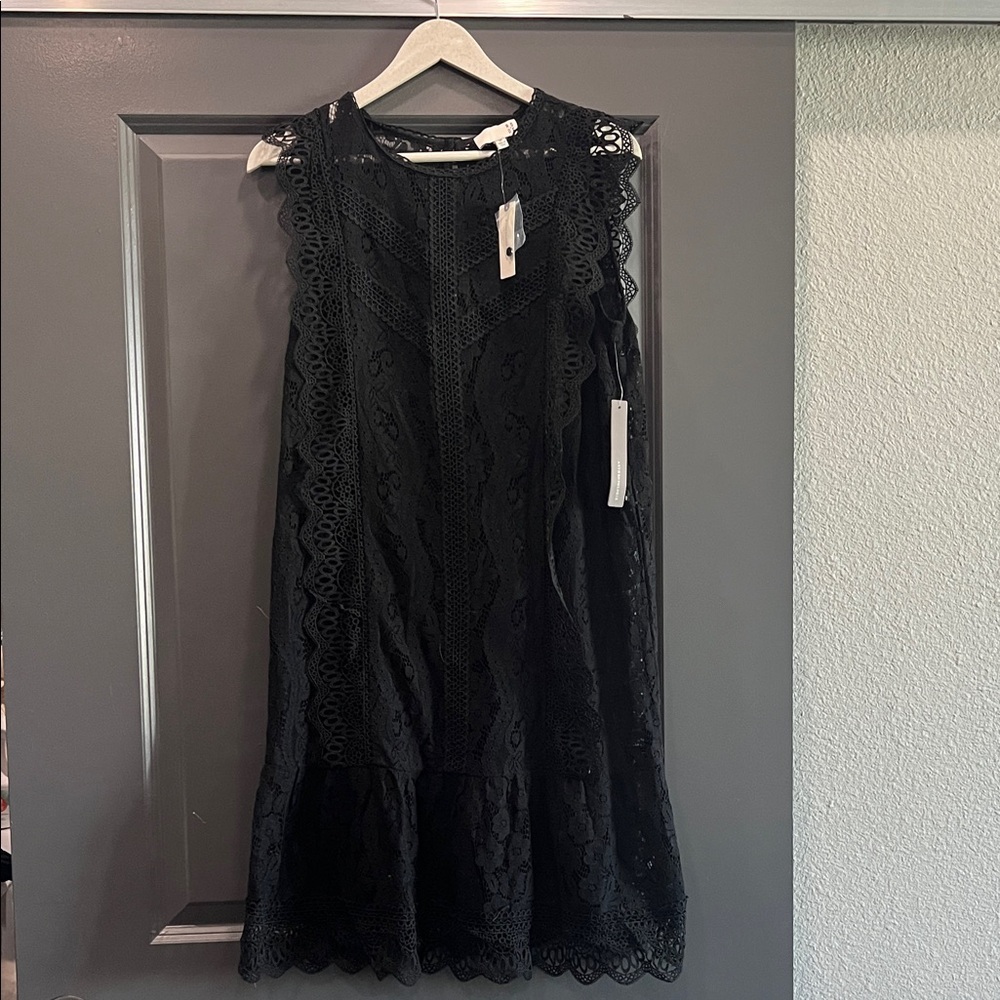 Ro & De Black Lace Mini Dress